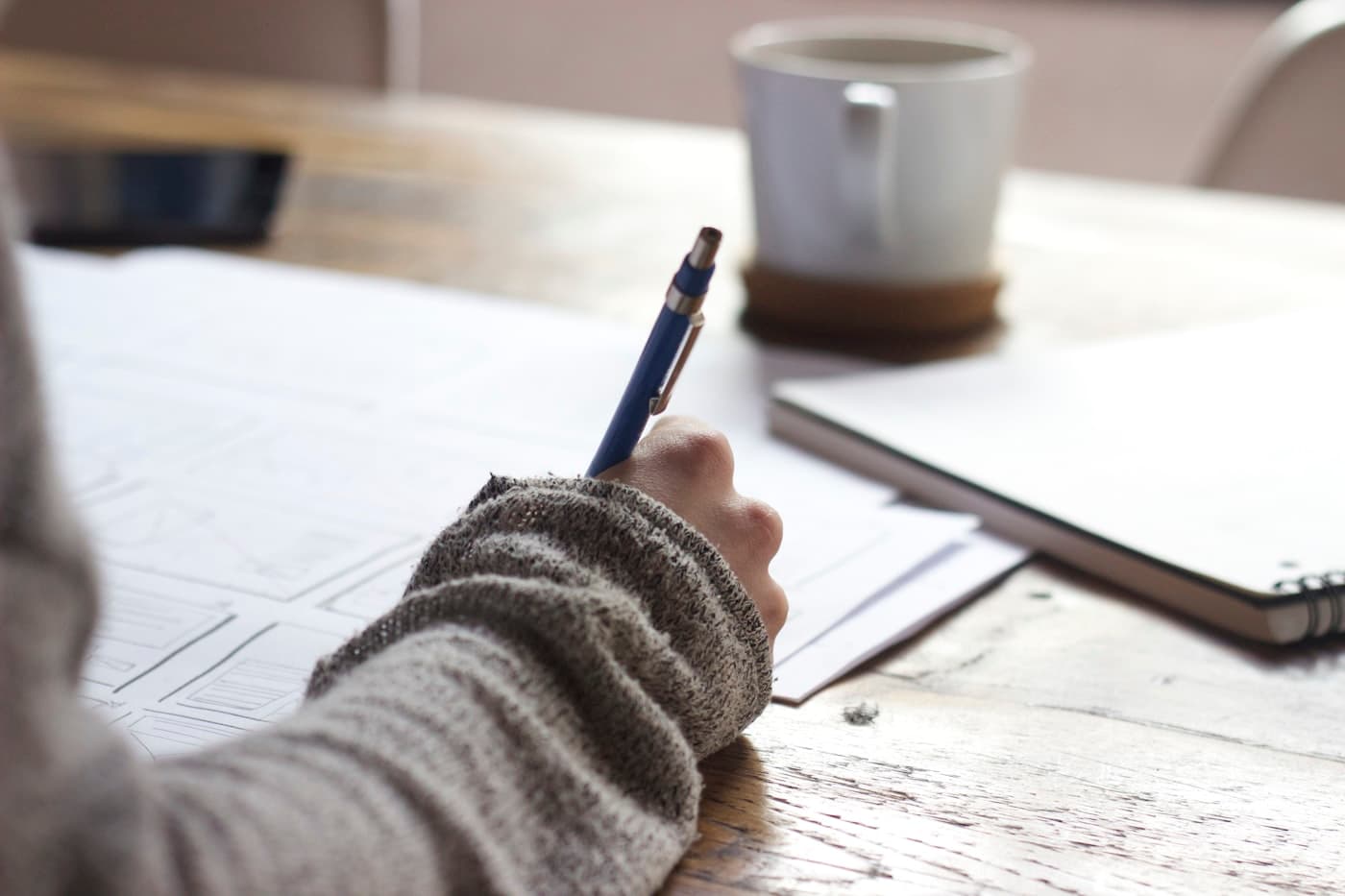 Student studying for scholarship application