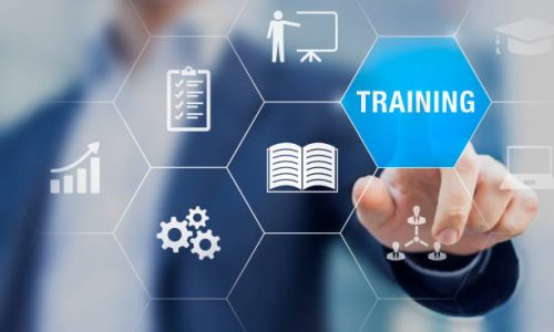 istockphoto-1353769234-612x612 Training and skill development concept with icons of online course, conference, seminar, webinar, e-learning, coaching. Grow knowledge and abilities.
